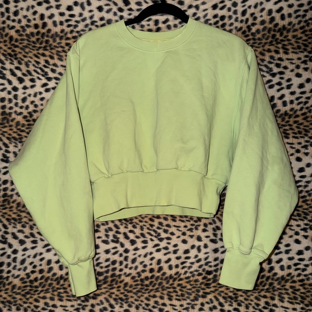 TNA Light Green Cropped Sweatshirt